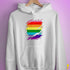 Original Gilbert Baker LGBTQ Gay Pride Flag Ripped Reveal Hoodie - White